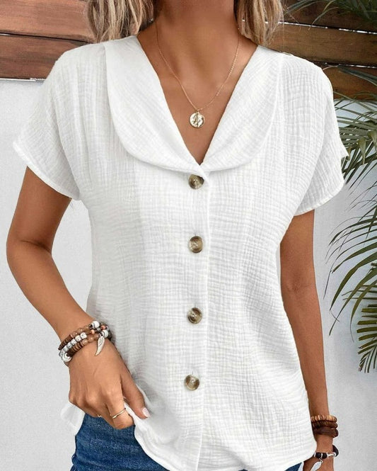 Liora Kurzarm-Cardigan mit Knöpfen