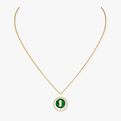 LUCKY MOVE 1 DIAMOND MALACHITE GOLD DIAMOND NECKLACE