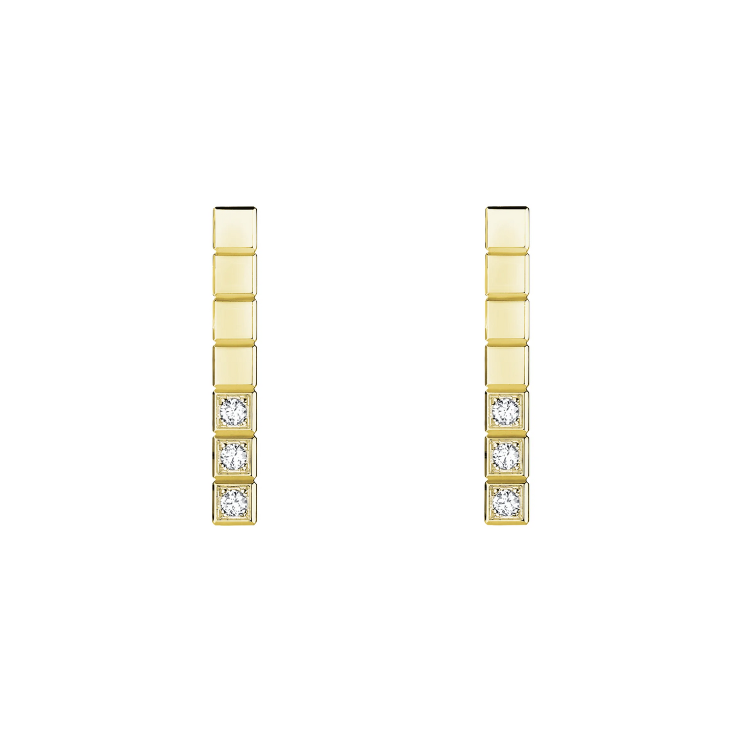 ICE CUBE GOLD DIAMONDS EARRINGS