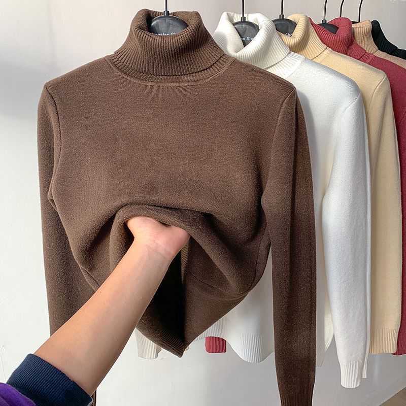 Damen Rollkragenpullover mit Fleecefutter