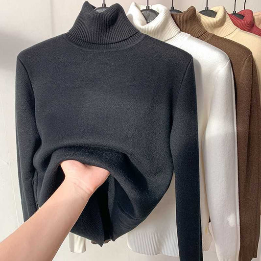 Damen Rollkragenpullover mit Fleecefutter