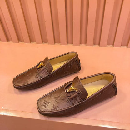 LV Moccasin Brown Monogram Cowhide