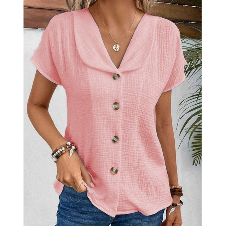 Liora Kurzarm-Cardigan mit Knöpfen