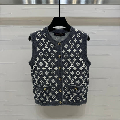 LV knitted cardigan vest