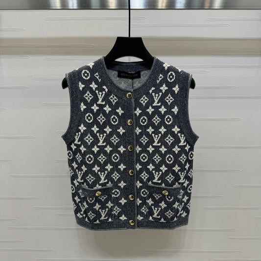 LV knitted cardigan vest