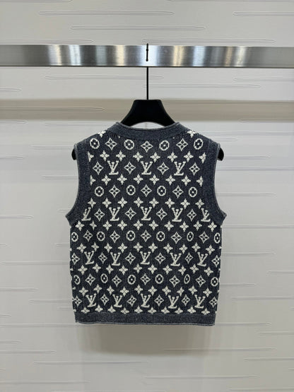 LV knitted cardigan vest