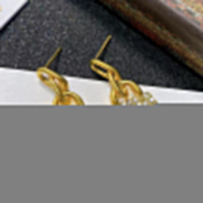 CD BAG GOLD DIAMOND EARRINGS