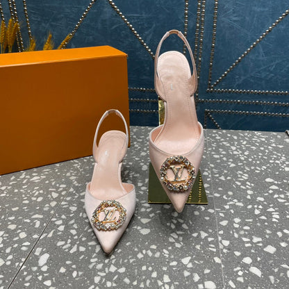 LV MET SLINGBACK PUMP BEIGE