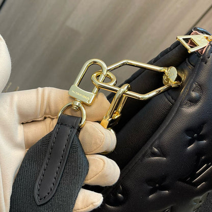 LV Coussin PM 26cm Black Monogram Empreinte Calfskin