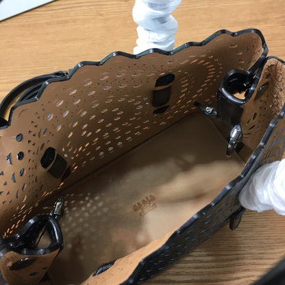 Alaia Mina 16 Bag Black Vienne Wave Calfskin