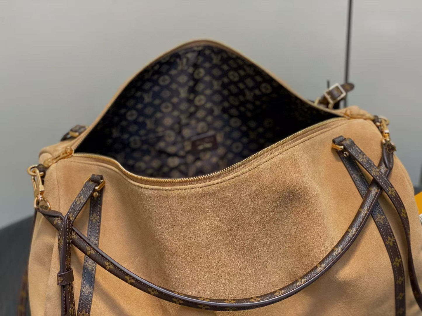 LV Express Travel Bag Hazelnut Brown Cowhide Frabic