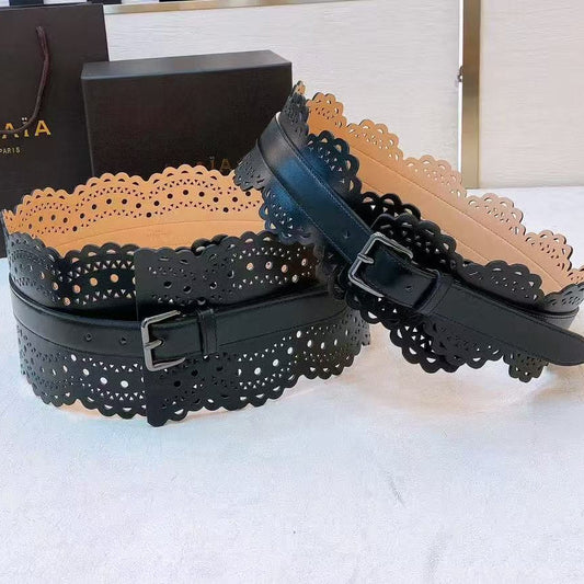 Alaia Belt Black Soft Cowhide
