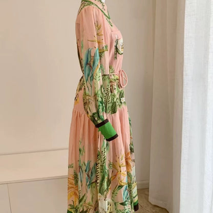 ALEMAIS Papaya Shirt Dress Pink Linen