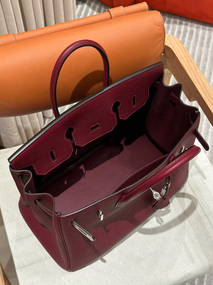 HM BIRKIN 30CM BURGUNDY TOGO LEATHER SILVER  HARDWARE