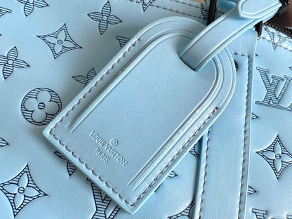 LV  Keepall Bandouliere 50 Travel Bag  Light Blue Monogram Calfskin