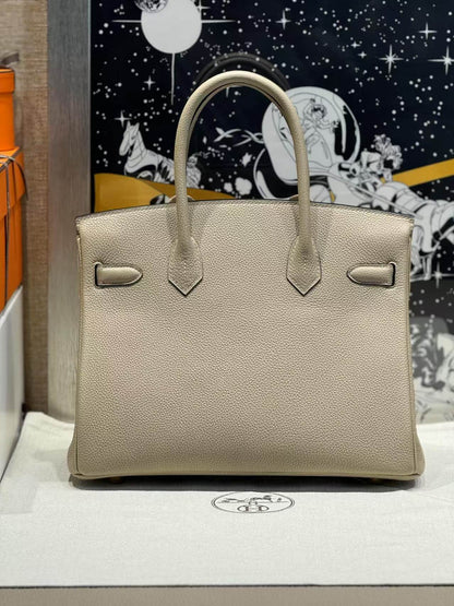 HM Birkin Bag Gray Gold Hardware Togo Leather