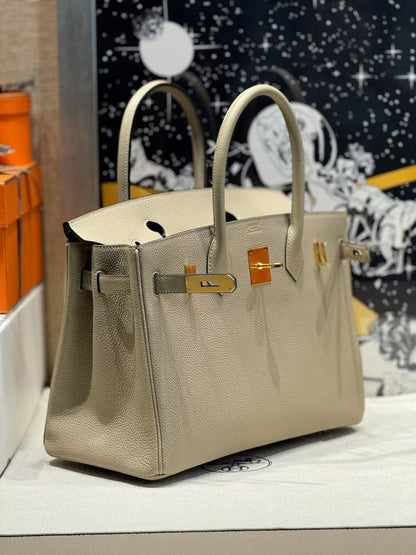HM Birkin Bag Gray Gold Hardware Togo Leather