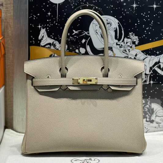 HM Birkin Bag Gray Gold Hardware Togo Leather