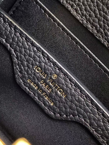 LV Capucines Bag 16cm Black Taurillon Cowhide Leather