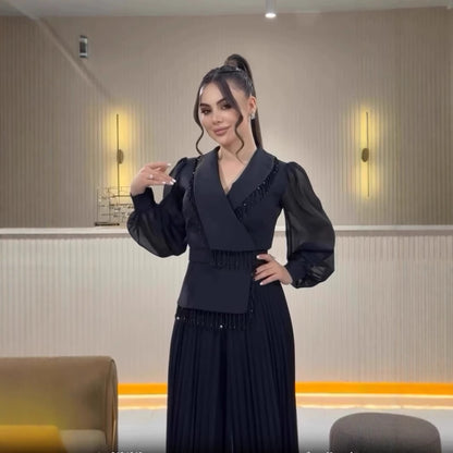 Celeste Plissee-Kleid Set