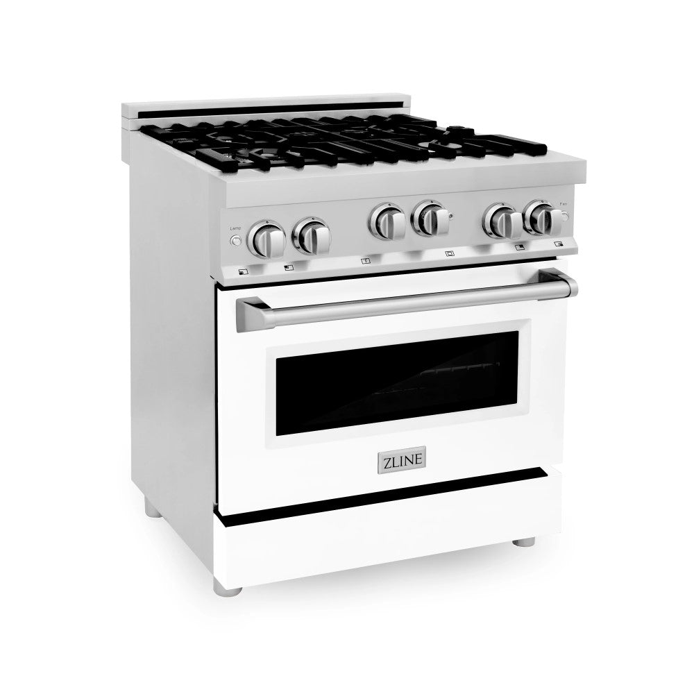 ZLINE 30" 4.0 cu. ft. Range with Gas Stove and Gas Oven in Stainless Steel with Color Door Options (RG30)