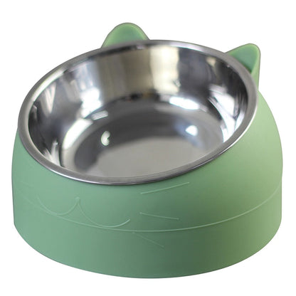 Bols surélevés en acier inoxydable 15° design chat VENI