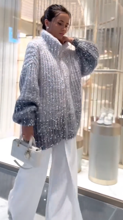 ModenGlanz- Luxe Pailletten Strickpullover