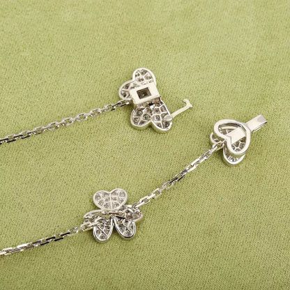 FRIVOLE SILVER 9 FLOWERS NECKLACE