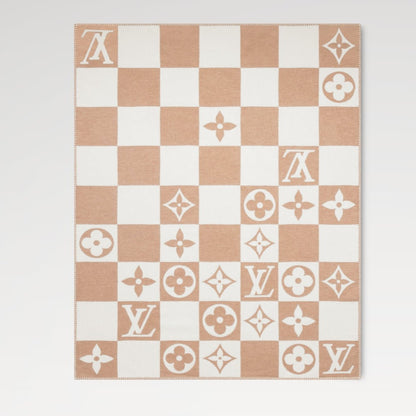 LV Checkmate Blanket Brown White