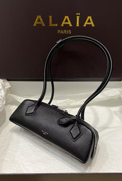ALAIA 27 Le Teckel Medium Bag Black Lambskin