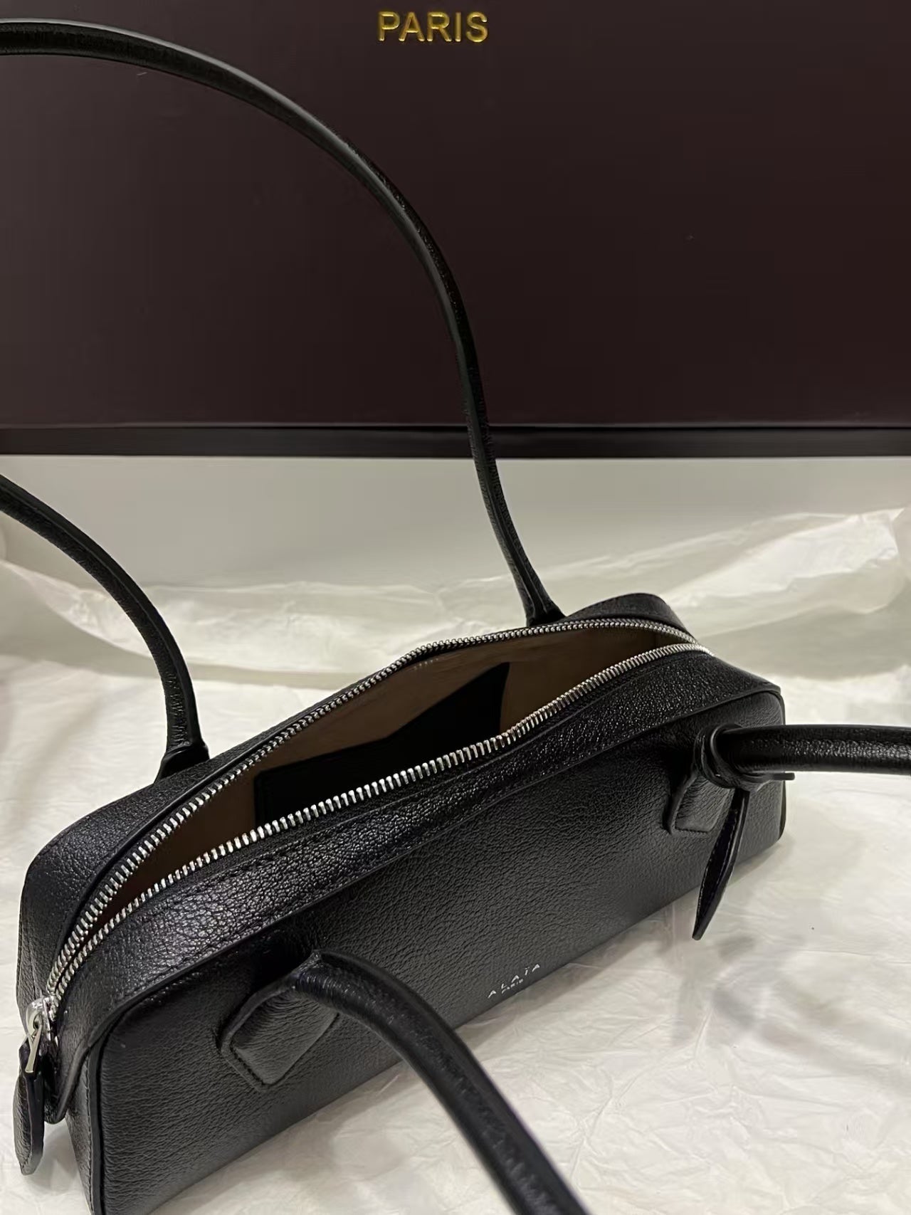 ALAIA 27 Le Teckel Medium Bag Black Lambskin