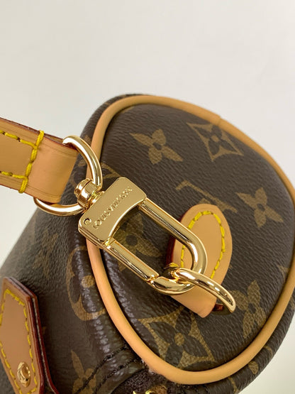 LV Nano Speedy Bag Brown mix Gold Canvas Leather