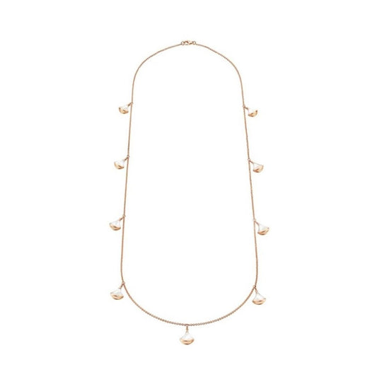 DREAM NECKLACE 9 MOTIF WHITE MOP PINK GOLD