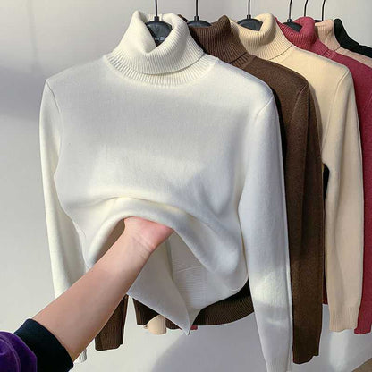 Damen Rollkragenpullover mit Fleecefutter