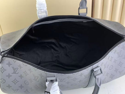 LV  Keepall 50B Anthracite Grey Monogram Shadow Calfskin