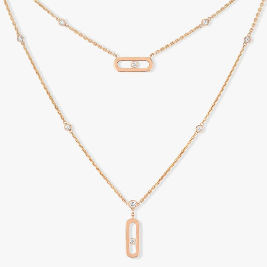 MOVE UNO 2 RANGS PAVED NECKLACE