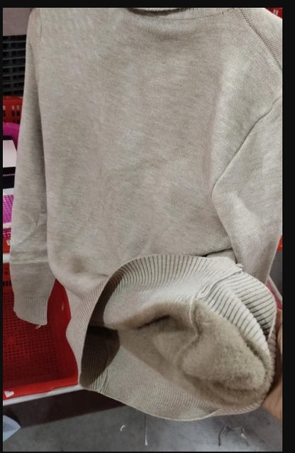 Damen Rollkragenpullover mit Fleecefutter