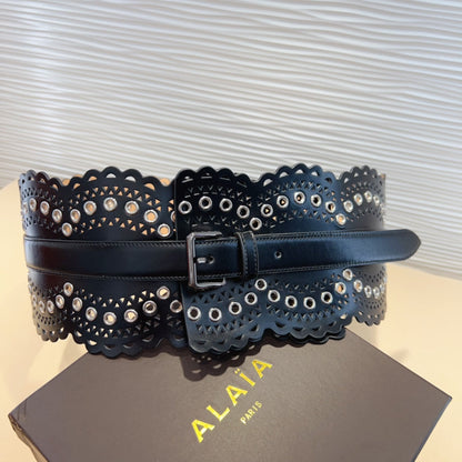 Alaia Belt Black Soft Cowhide