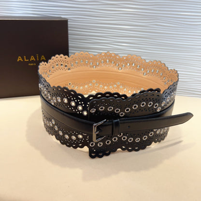 Alaia Belt Black Soft Cowhide
