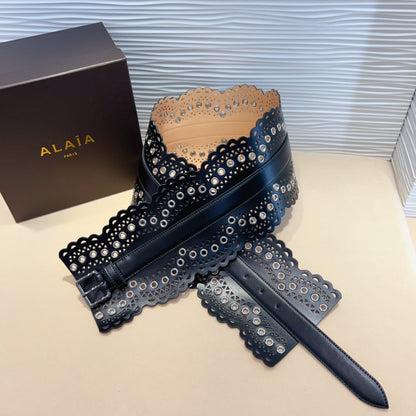 Alaia Belt Black Soft Cowhide