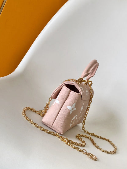 LV Nano Madeleine bag 21cm Pink White Cowhide 252077