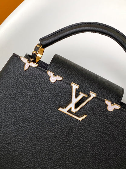 LV Capucines Bag Black Taurillon Cowhide Leather 252598