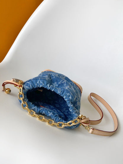 LV Nano NoÃ© Bag Blue Beige Frabic Leather 251719