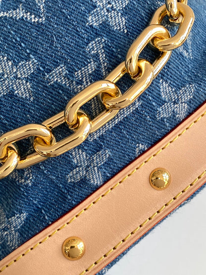 LV Nano NoÃ© Bag Blue Beige Frabic Leather 251719