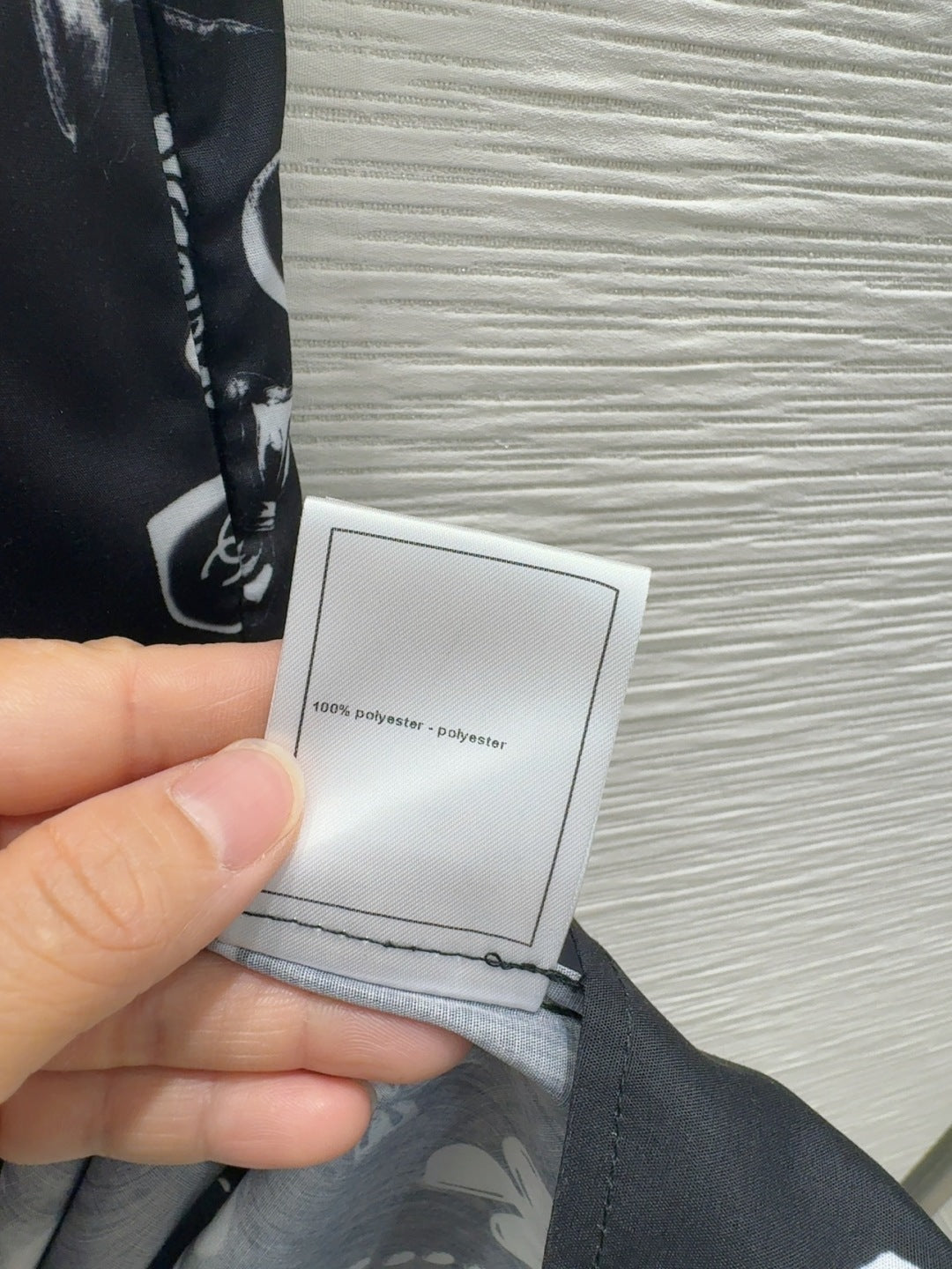 CC 2025 Printed Dress Black White Polyester Fiber