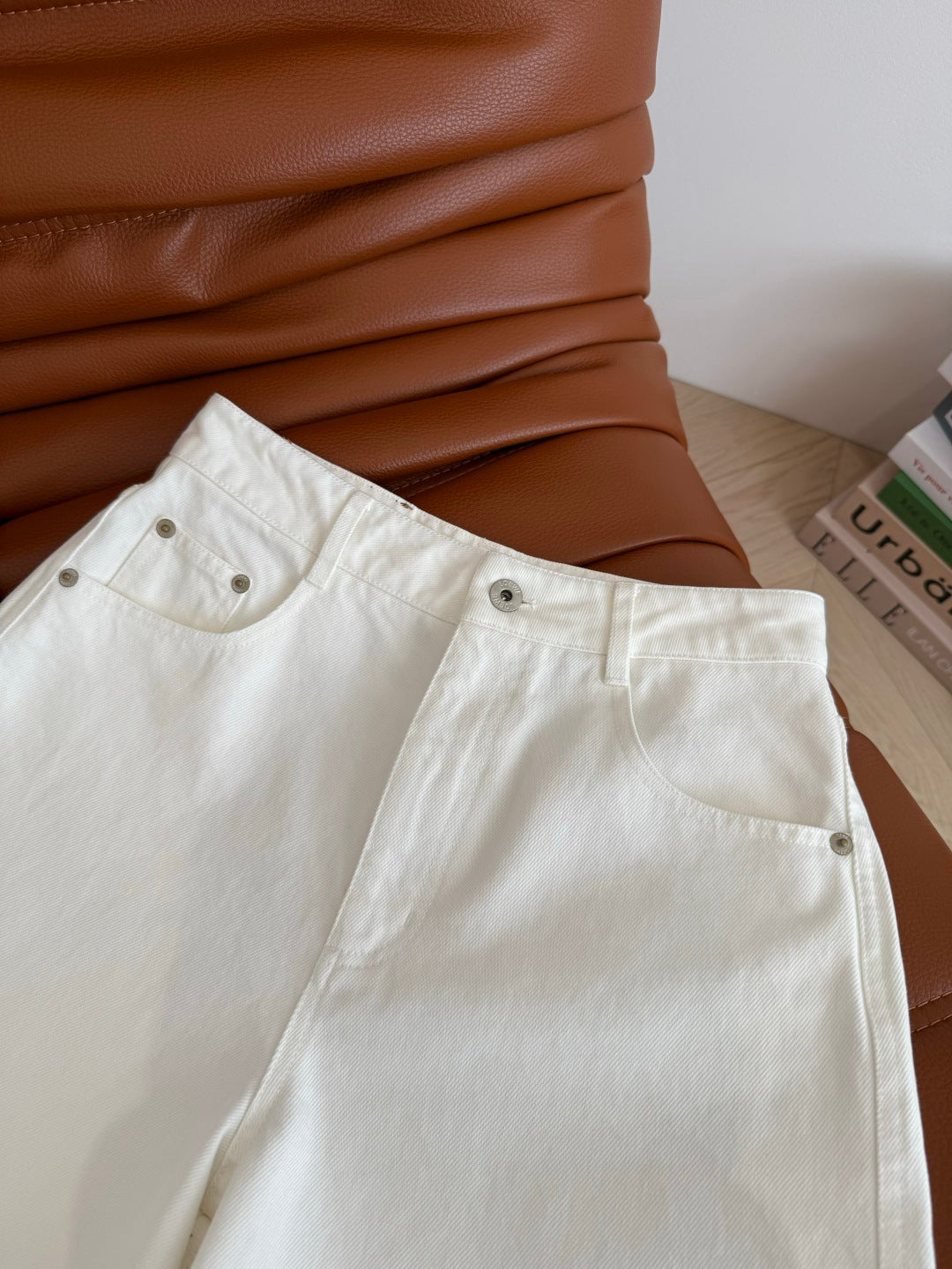 Loewe 25 Denim Short White Cotton