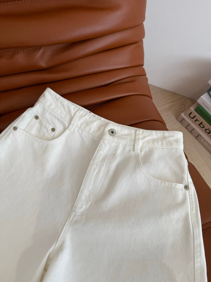 Loewe 25 Denim Short White Cotton