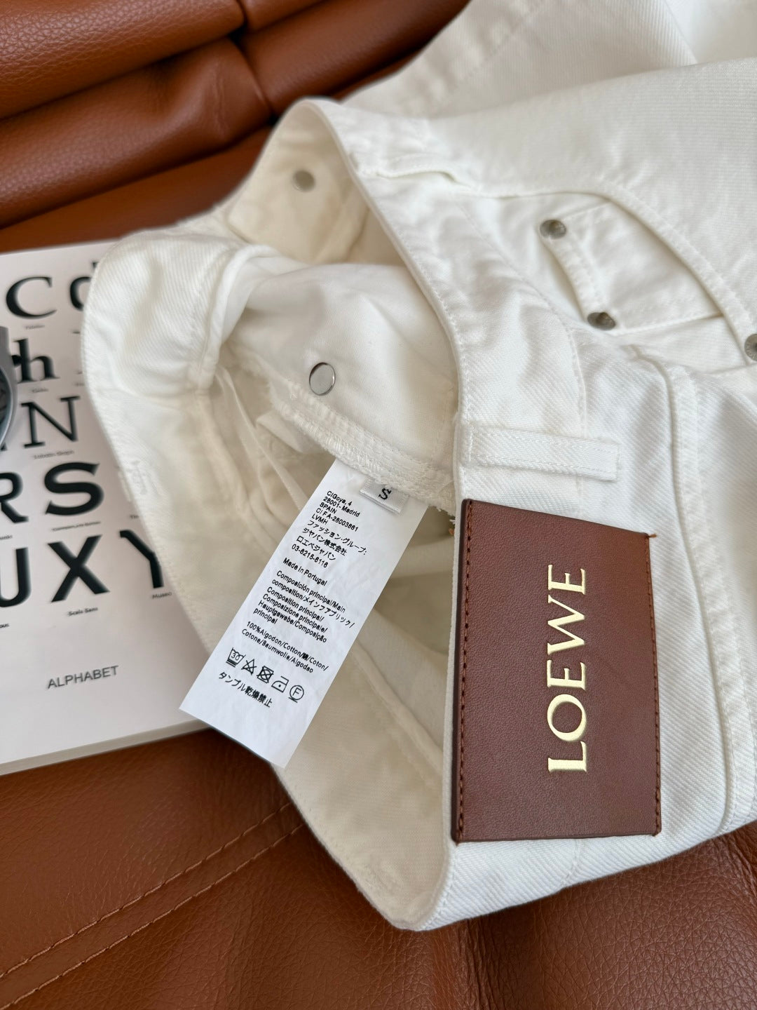 Loewe 25 Denim Short White Cotton
