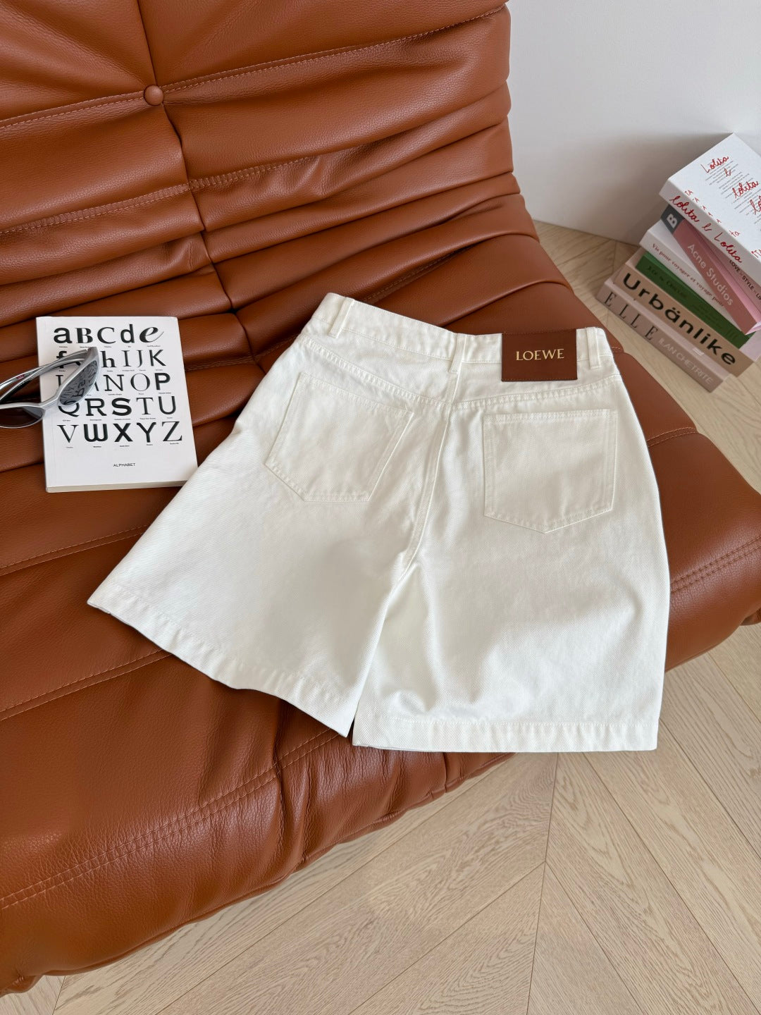 Loewe 25 Denim Short White Cotton