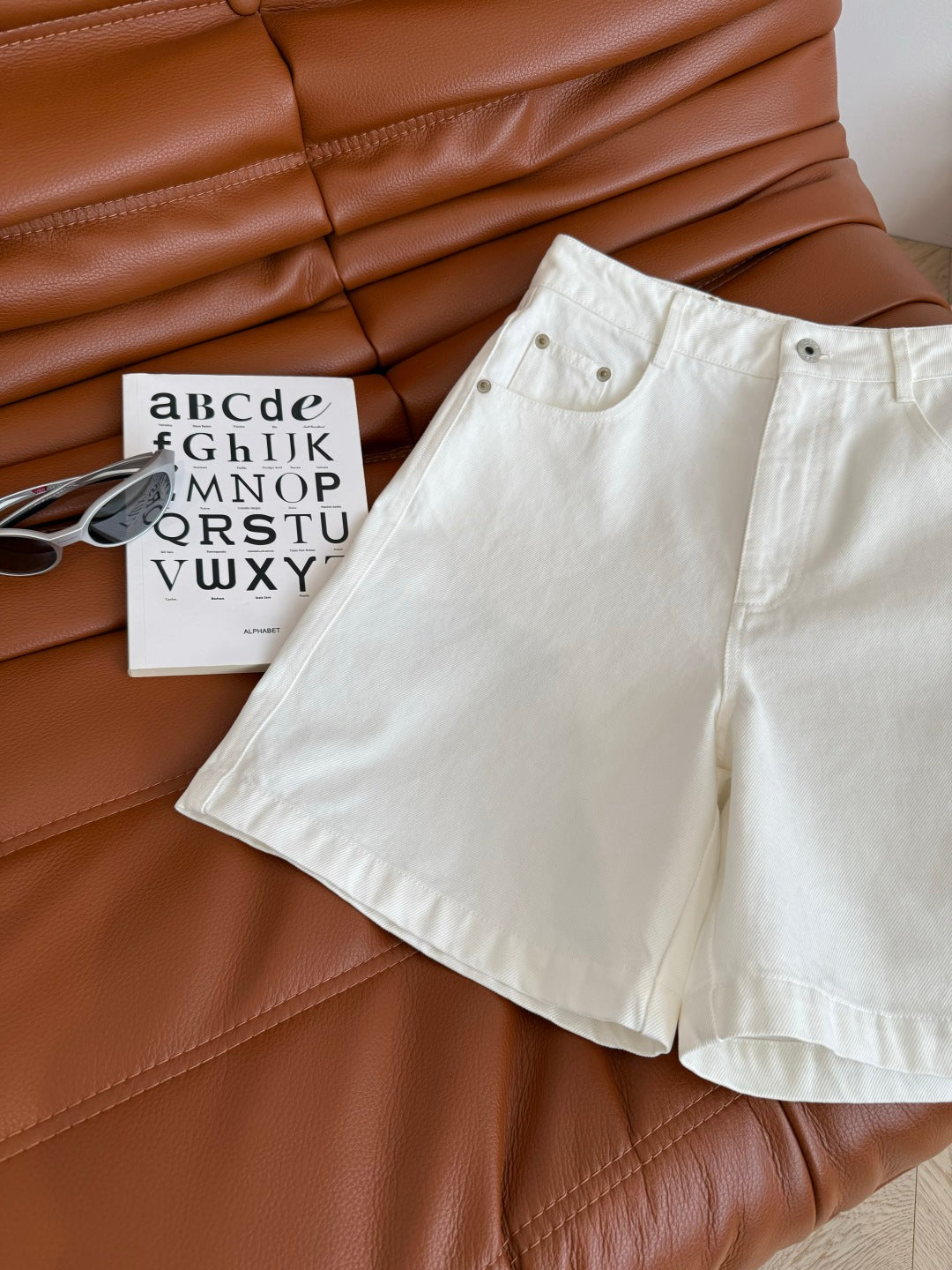 Loewe 25 Denim Short White Cotton